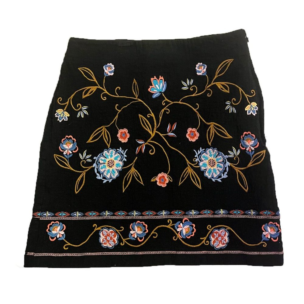 COPY - Loft size 0 a-line embroidered skirt